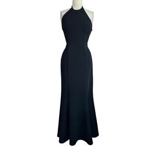 NOUVEAU Y2K Vintage Black Exposed Trumpet Maxi Dress Size M